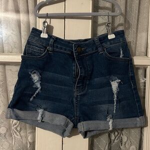😉Bundle Days😉Women’s SHEIN Jeans Distressed Shorts Cuffed Ripped Denim Dark Wash